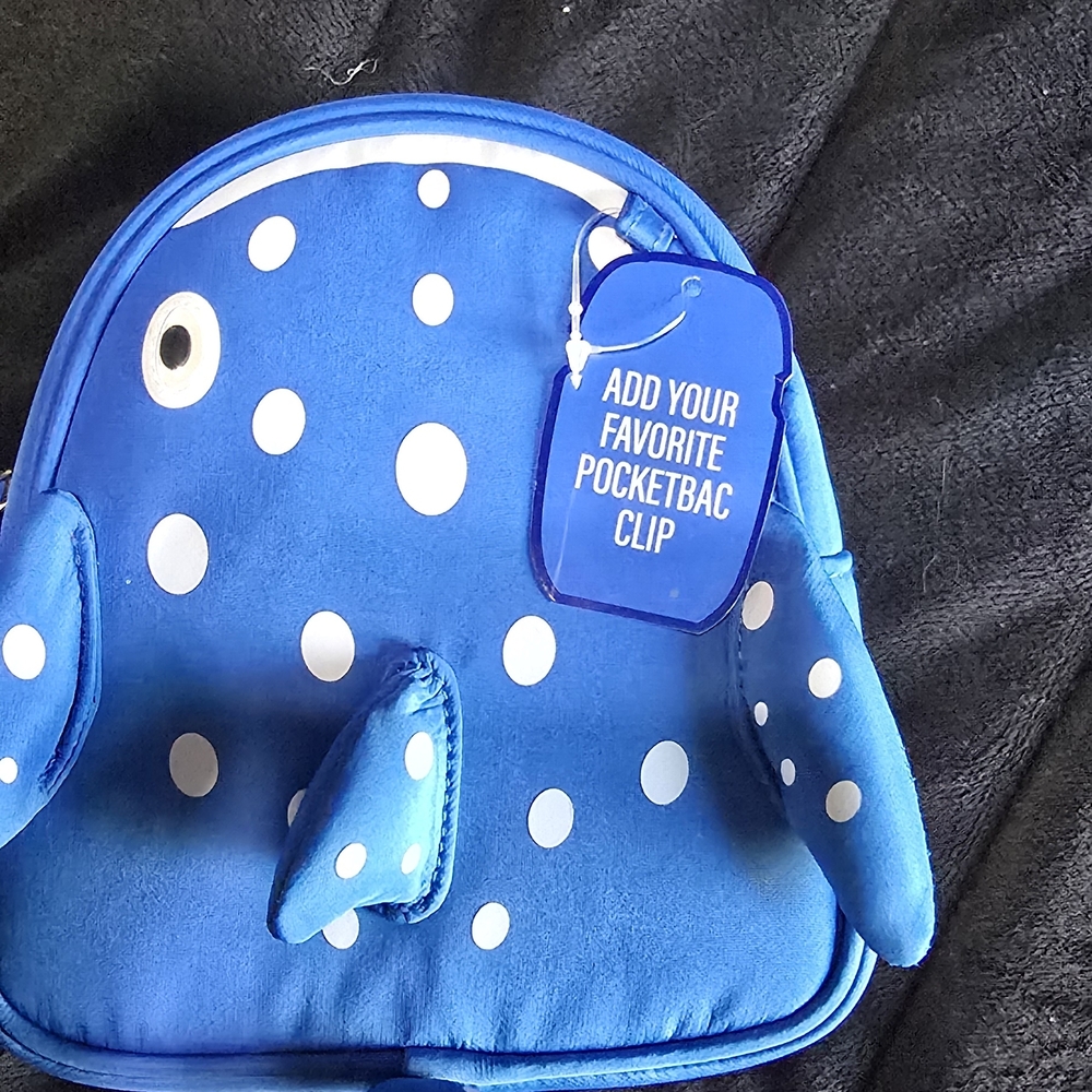 Bath & Body Works Blue and White Polka Dot Kids Backpack